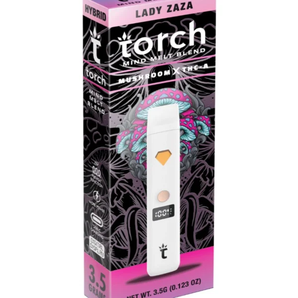 Lady-Zaza-Torch-Mind-Melt-Mushroom-x-THC-A-Blend-White-Series-Vape-3.5G-600x600-1.webp